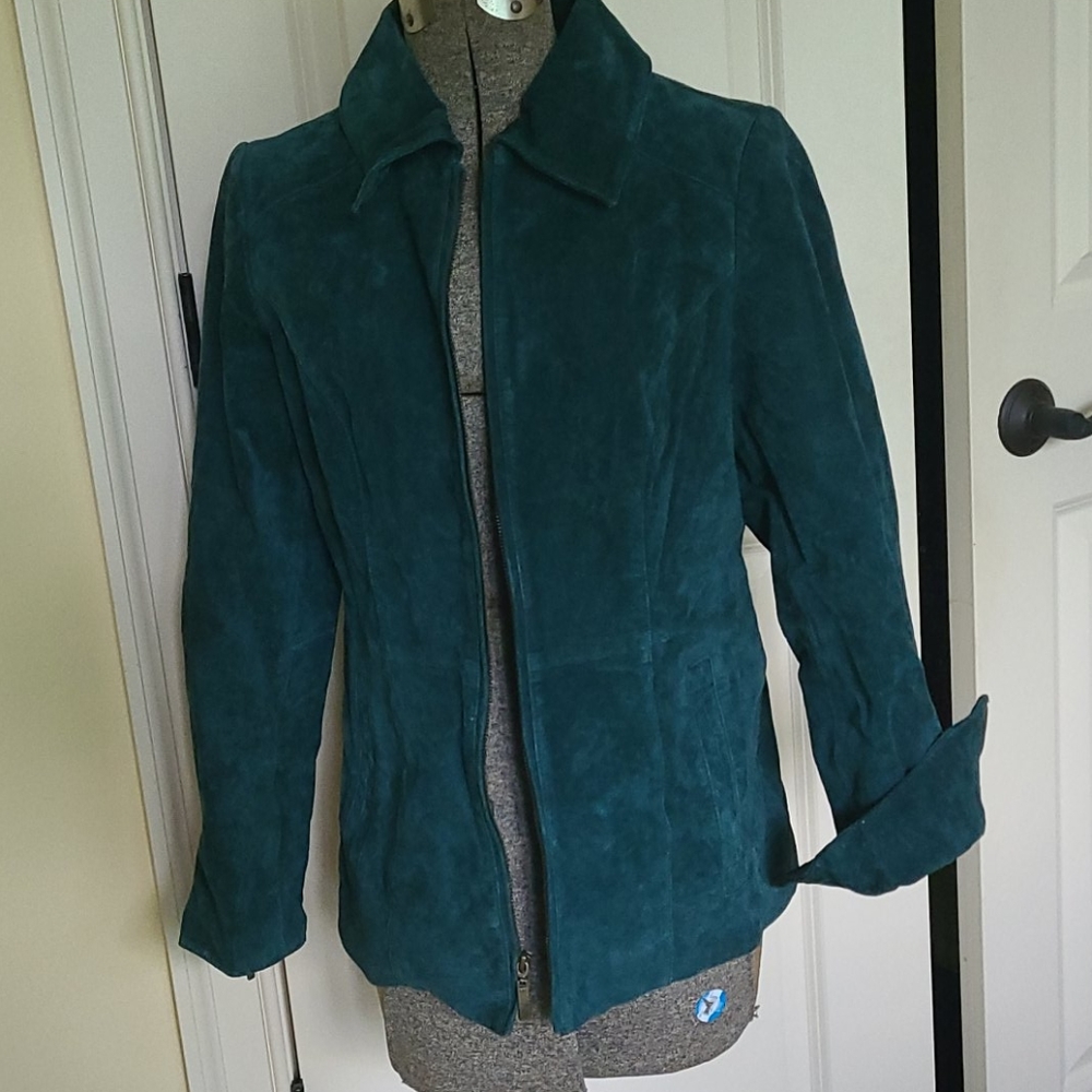 Vintage teal suede coat
